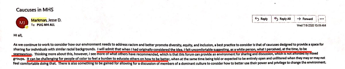 The organizer of the sessions initially “felt uncomfortable suggesting, as a white person, what [he] perceived, at the time, to be segregation.” But he moved forward because “it can be challenging for people of color to feel a burden to educate others on how to be better.”