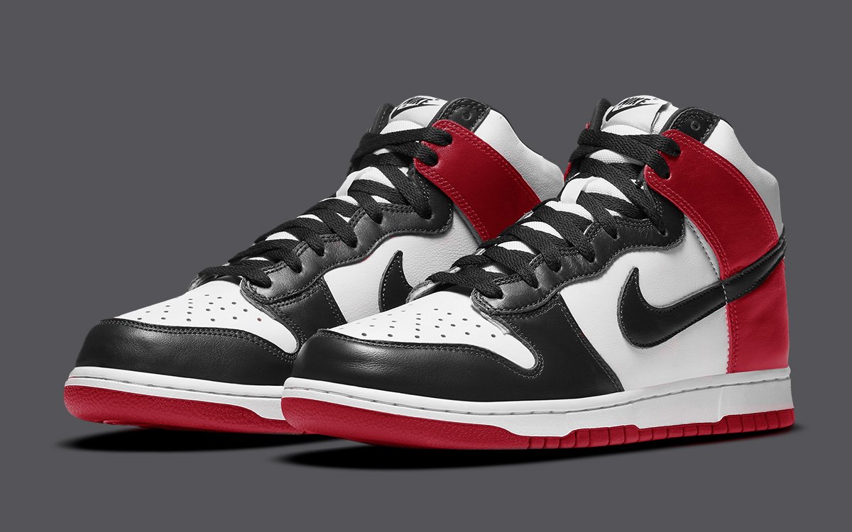 red black and white dunks