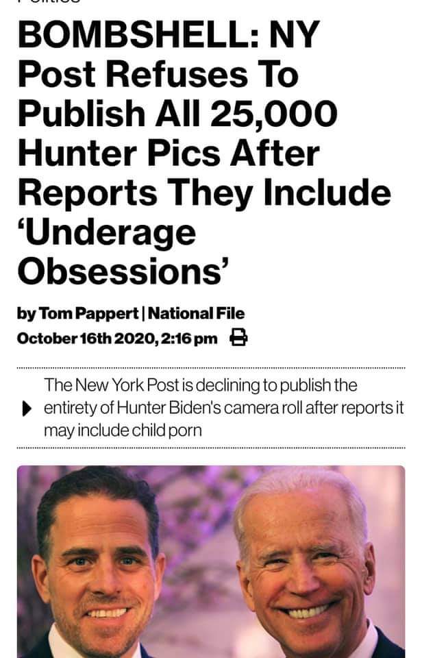 DavidAltizer5's tweet image. So the Biden laptop, has child pornography On it! That is why it is such a big deal. This isn’t just about emails showing VP Biden is corrupt. There is actually CHILD PORN. Read that again. And explain to me how you will vote for this scumbag