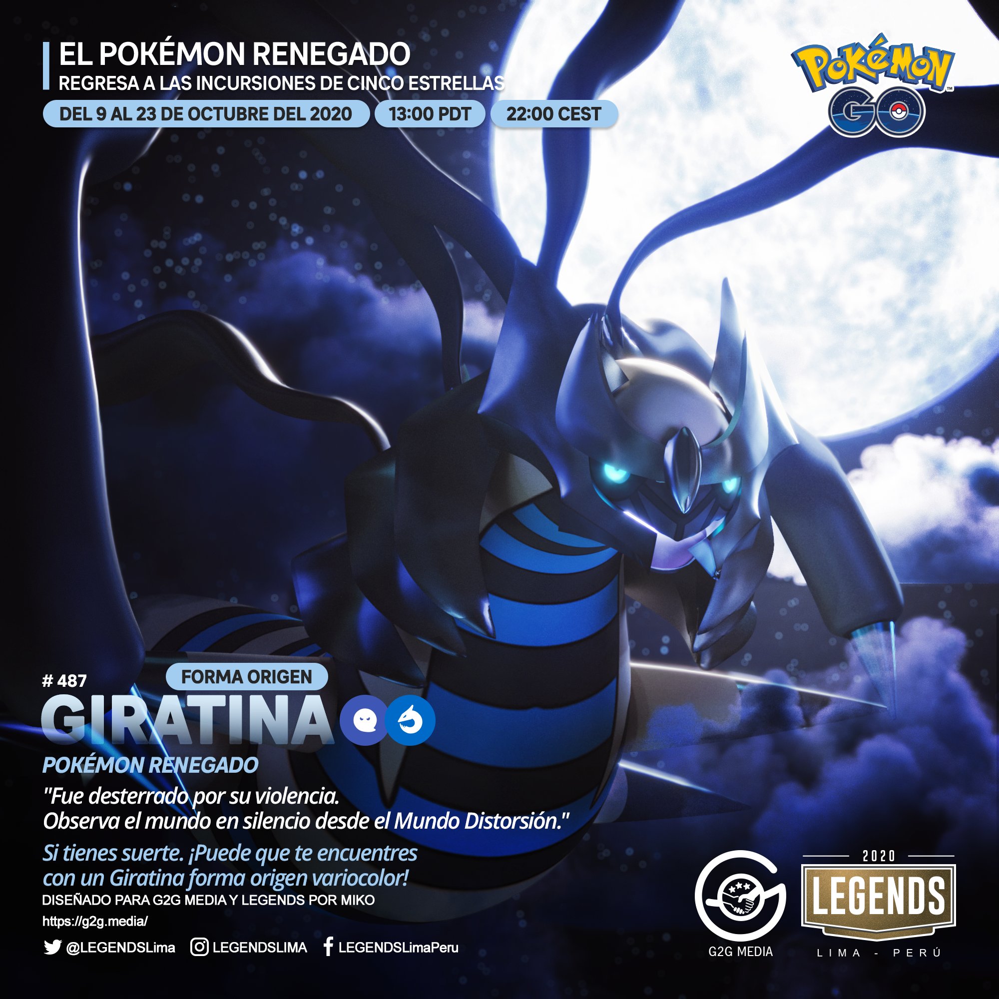 Giratina vuelve a las Incursiones de Pokémon GO, también Shiny