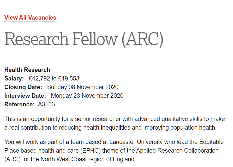 LancsDHR's tweet photo. Interested in coming to work with us as part of @NIHRCRN_nwcoast? Research Fellow post available: https://t.co/xn5PfgQHKa https://t.co/uj1RNt8uFk