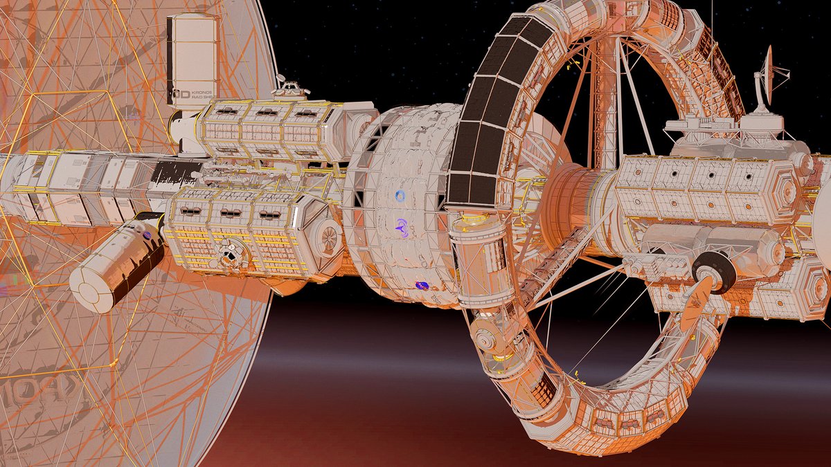 voyager212's tweet photo. I've also done some toon shader test renders, wanted to make some technical drawings and schematics of the #Kronos1 spaceship https://t.co/AJWPvYEEnc