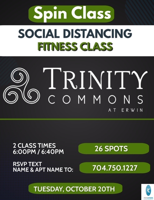 TrinityCommonNC's tweet photo. Don't Forget Spin Class is this Tuesday! You must RSVP to sign up for the class.

#TrinityCommons #ThisIsNWRLiving #Durham #Wellness #GetFitDontQuit #Cycling #Breathe https://t.co/cdHpd6JW8k