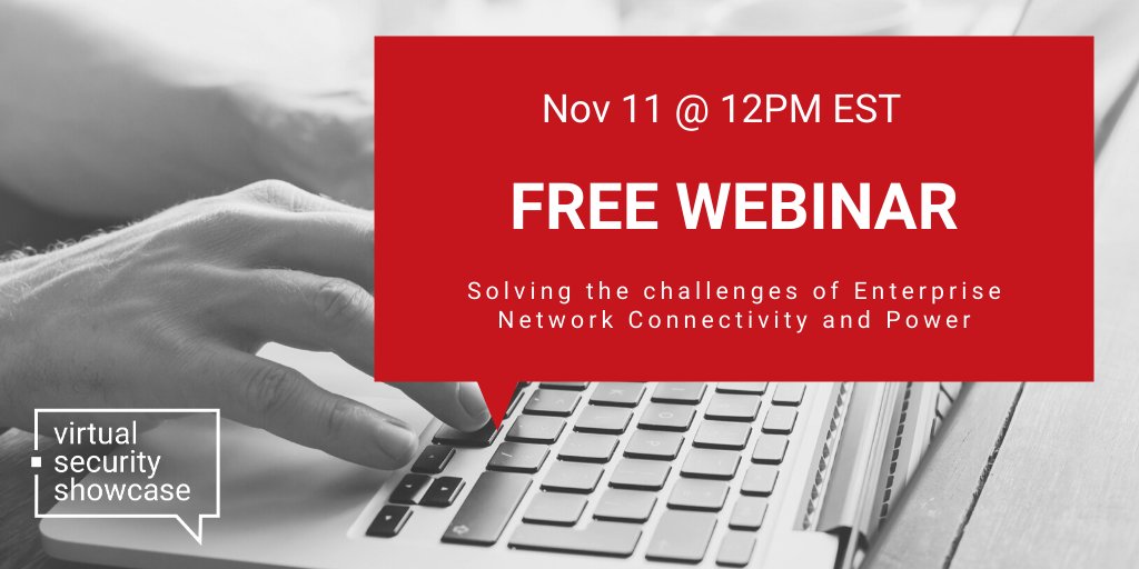 AltronixCorp's tweet image. Get up to speed on the latest #NetworkConnectivity solutions by attending our presentation, &quot;Solving the Challenges of Enterprise Network Connectivity and Power at the #VirtualSecurityShowcase on Wednesday, November 11 at 12PM EST. Register for free:

hubs.la/H0xLKSd0