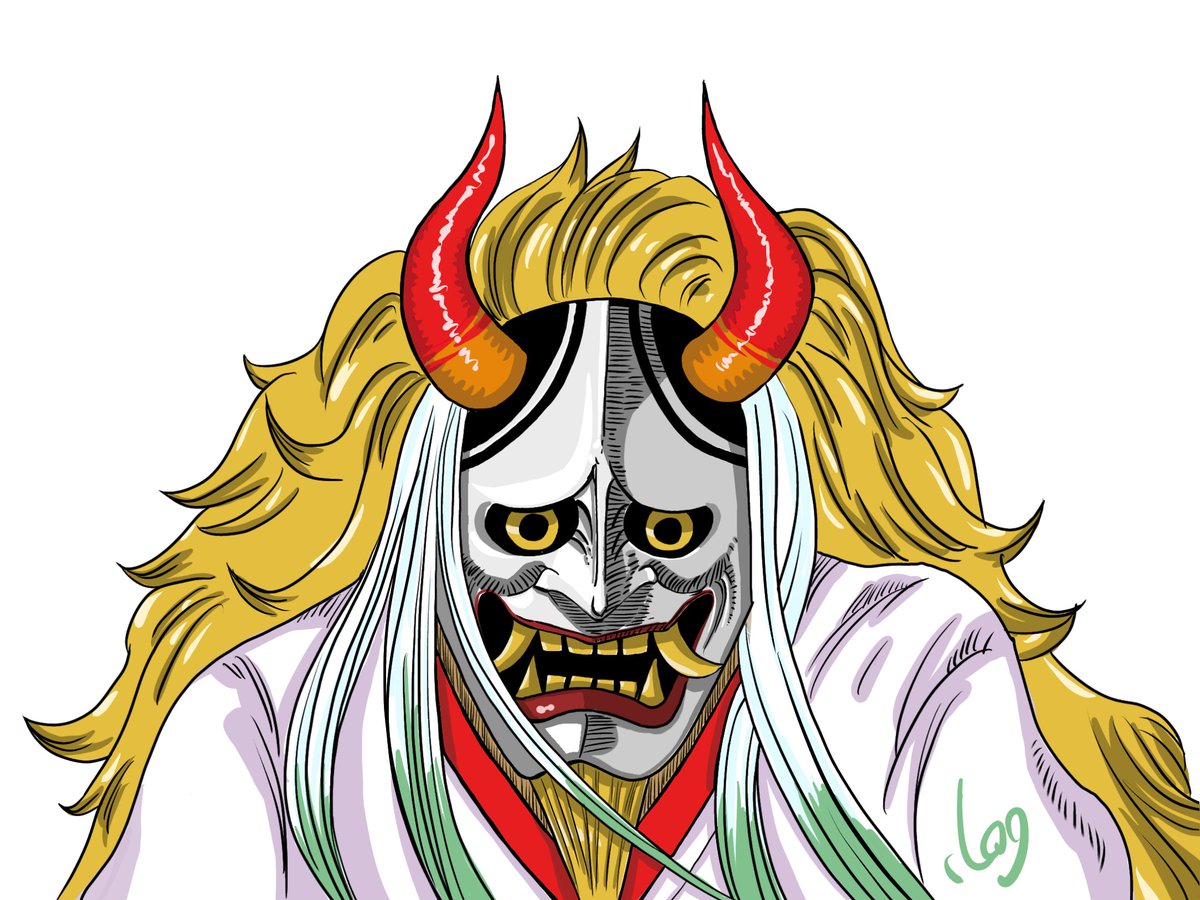 Log ワンピース考察 Auf Twitter 般若面のヤマトもリペイント お面部分に髭と頭部のフサフサがくっ付いてる形だから そこの色 はわかんないけど 派手目にしといた 笑