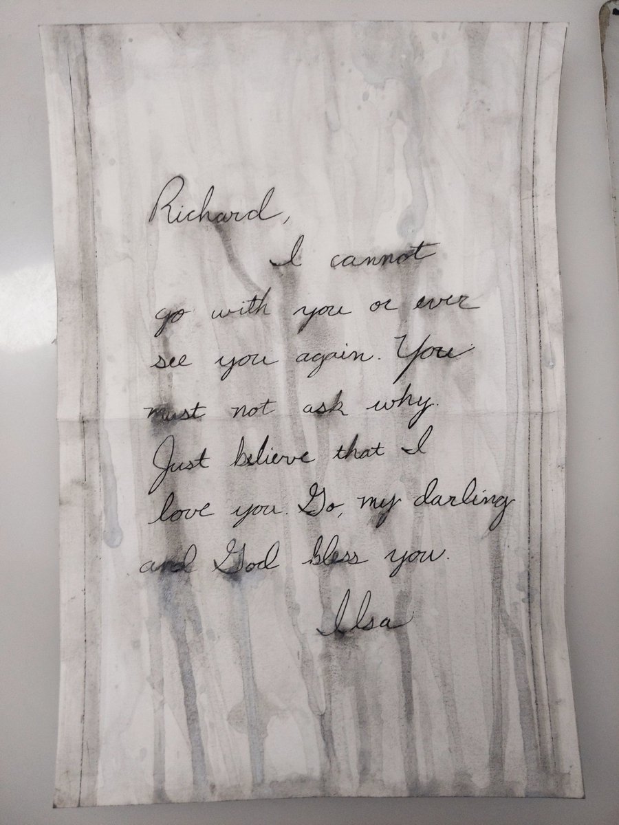 FearThePaint's tweet photo. Day 17 - Before ghosting was cool.
#storm #casablanca #breakupletter #rickandilsa #breakup #heartbroken #ginjoint #rain #storm #calligraphy #loveletters #inktober #inktober2020 #ink #samsplace #inktoberstorm #inktoberday17
#astimegoesby #humphreybogart
#bogart #ingridbergman https://t.co/rijt8ZtziM