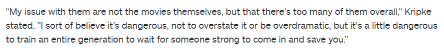 1) He's about to launch a whole-cloth spinoff of The Boys, so ... too many what now?2) Really? That's his takeaway from the MCU? Sit on your ass?This fucking guy.  https://twitter.com/IGN/status/1317556258040434688