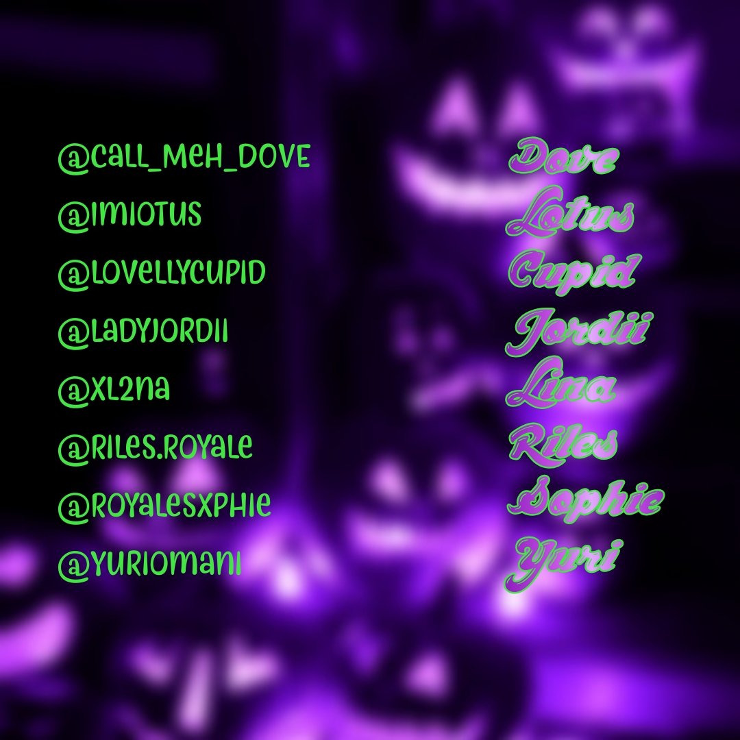 RHICevents's tweet photo. Official Featured Influencer List! 👻 
#rhtc #rhic #royalehigh https://t.co/8UFdBUWM2K