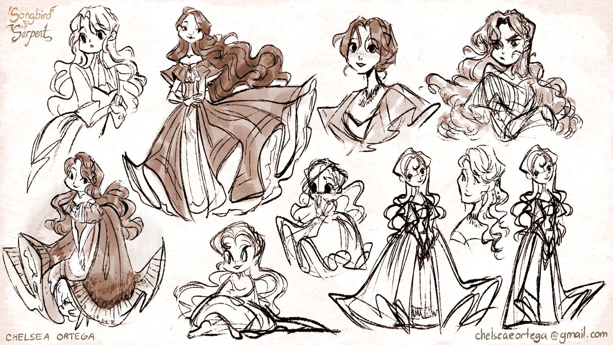 things for class! wanted to do a 1800s-inspired period piece but with a?twist #visdev 