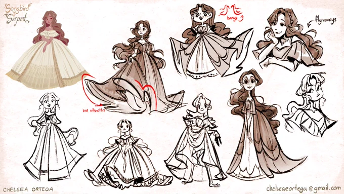 things for class! wanted to do a 1800s-inspired period piece but with a?twist #visdev 
