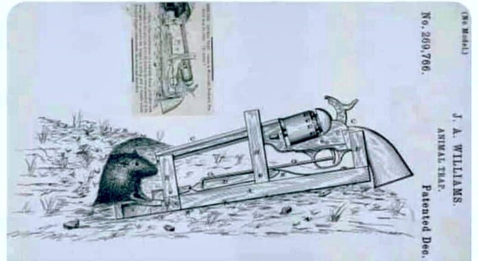 Patente de trampa para cazar ratones registrada en Estados Unidos en 1882. #humor #ratones #curiosidades #datocurioso #FelizDomingoATodos #18Oct https://t.co/5udHgAI983