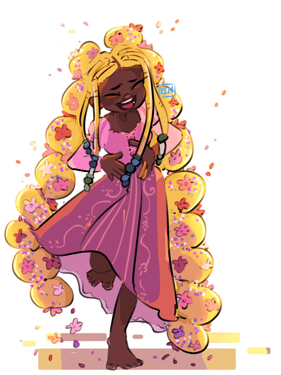 lieutkenny's tweet photo. Day 18: Rapunzel brightens up my day #blacktober https://t.co/UTp00suBmA