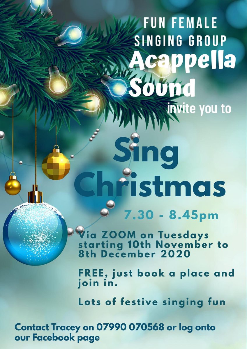 acappella_sound's tweet photo. @acappella_sound invite you to Sing Christmas! A FREE virtual sing Christmas course staring on the 10th of November for 4 weeks. Pm me for more details, or call the number on the poster. Book your place now 🎶🎵🎶 https://t.co/my7pVbY5Fm