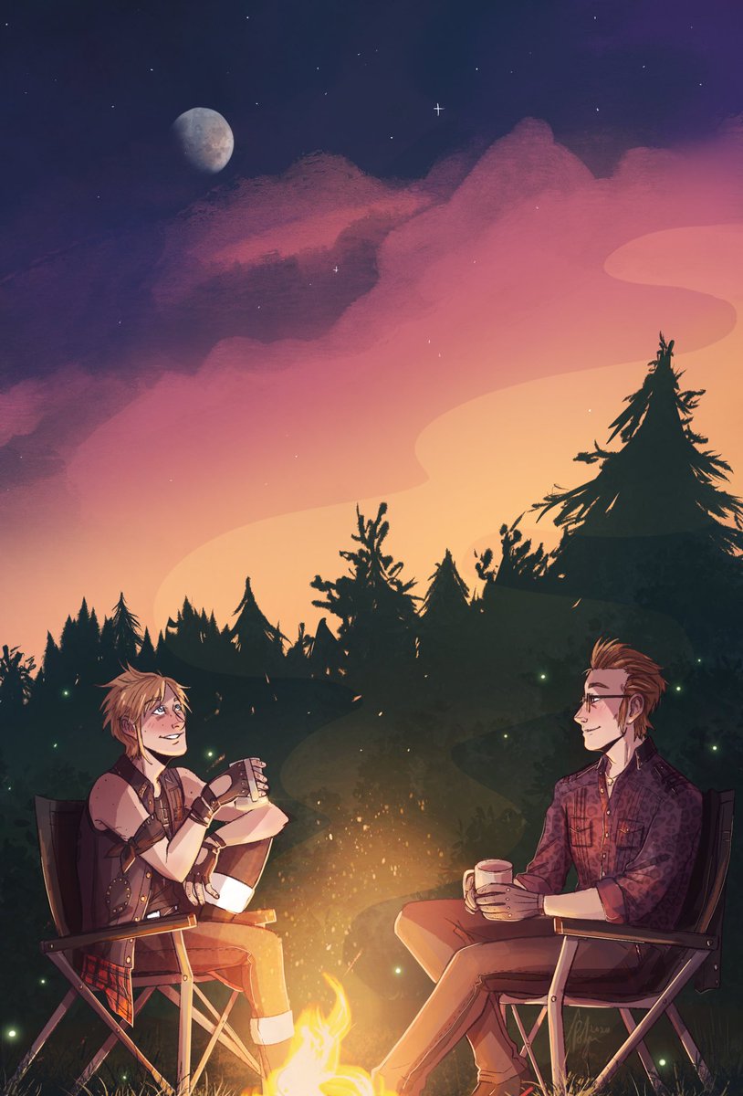 I was given the absolute honour of drawing the cover for the <a href="/promniszine/">Found Beneath the Stars: A Promnis Zine</a> and I’m so excited to formally be able to share these good soft boys. Thank you so much to the mods for reaching out and creatives who made this all possible y’all are incredible!!!💕💕💕 #ffxv