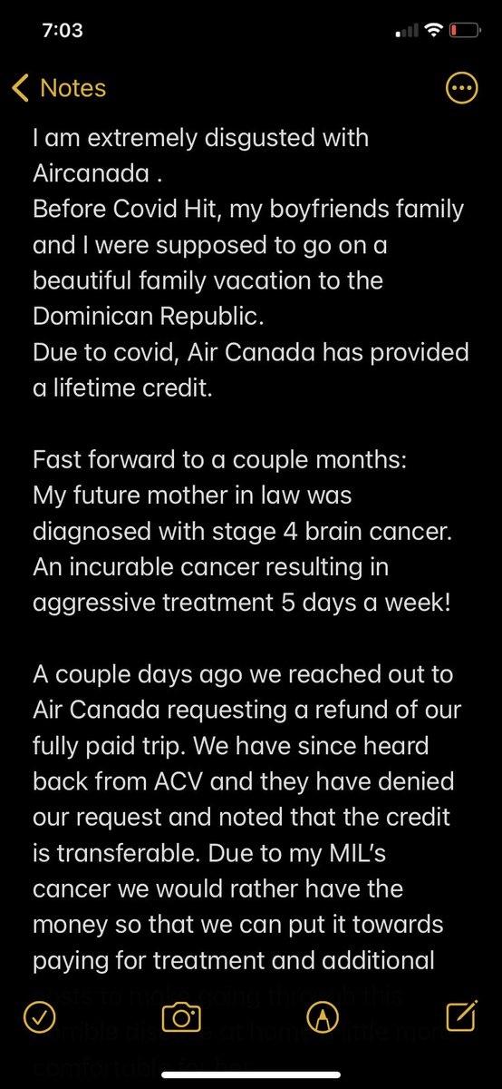 melissa_braccia's tweet photo. PLEASE PLEASE PLEASE TAKE A MOMENT TO READ AND SHARE  THIS @AirCanadaVac @AirCanada  !
I am completely disgusted with Air Canada Vacations and this heartless act!!!😡 https://t.co/L4KIh9llEy