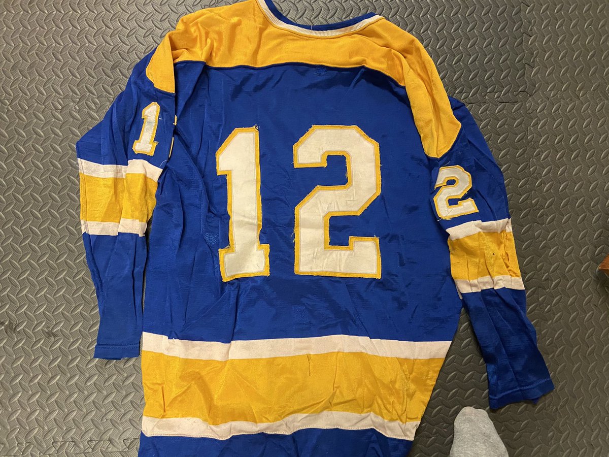 Dad’s Saskatoon Blades sweater. Dad is 66, so this has to be coming up on 50 years old. Prob my fave sweater I came across today. The material, I mean, it’s glorious. Not to play hockey in mind you, but still.