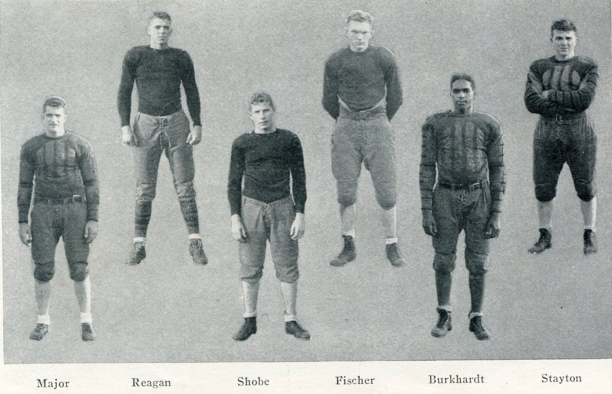 EurekaRedDevils's tweet photo. On this day in Red Devil history, EC football played its first ever game at McKinzie Field in a contest against Elmhurst that featured Ronald Reagan on Oct. 18, 1930. https://t.co/sufwf5o2te