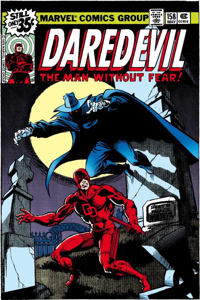 McKenzie's work on Daredevil reflected his background in horror comics, and the stories and even the character himself took on a much darker tone: Daredevil battled a personification of death, one of his archenemies was bifurcated by a tombstone,Daredevil Vol 1 #158May, 1979