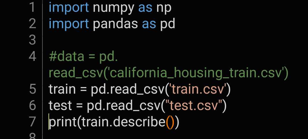 UnityDObeginner's tweet image. #Pydroid3 の表示省略の件はスマホを横にしたら解決🎶表示してくれた☺
という事は画面を認識して表示しているって事❔❔💦
凄いけど省略しないで欲しい💧
#Pandas は #describe データ概要を表示する感じ❔
平均値や最大値割合などを表示しするらしい
#Python無料独学 #スマホでプログラミング学習