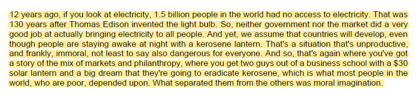 6/ 130 years after Edison invented the light bulb, a billion people remain unelectrified today.I wasn't shocked. The village I was born 30 years ago in Bangladesh only got electrified less than 10 years ago.