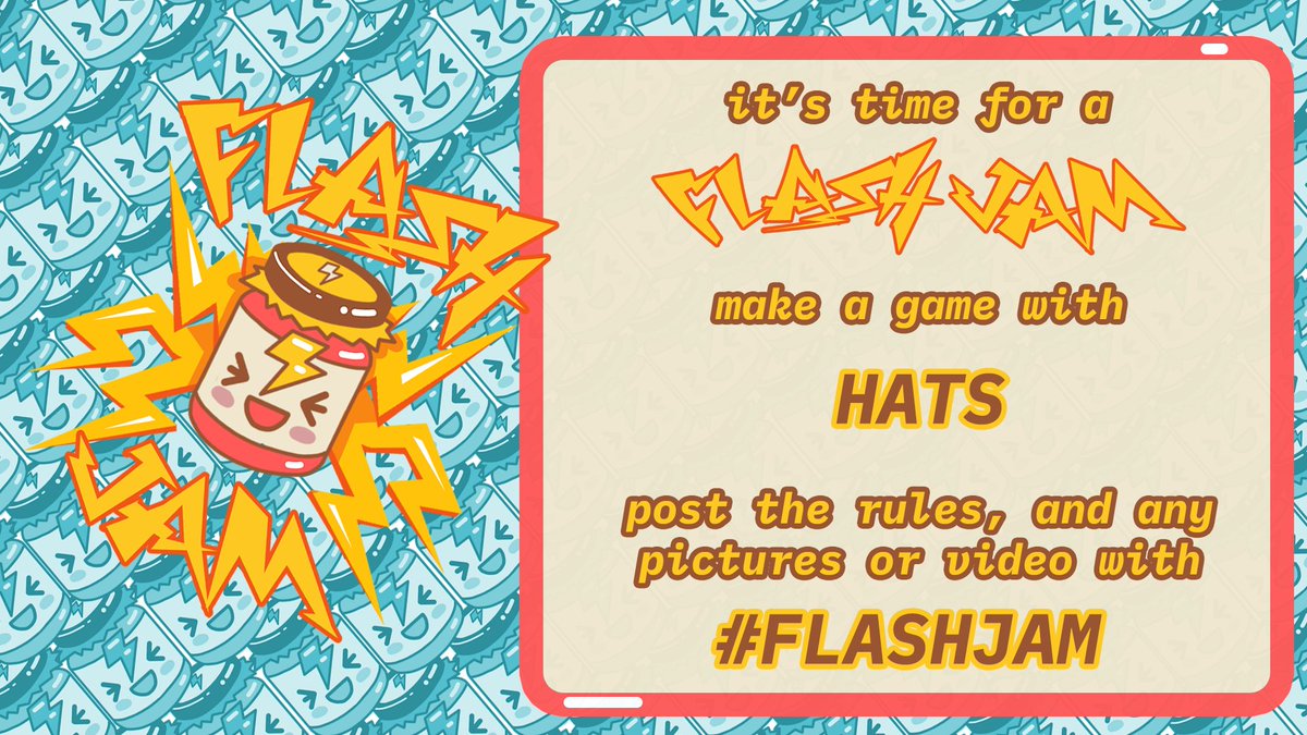 IndieCade's tweet photo. ⚡️It's time for a Flash Jam!⚡️
Take a quick break and make a game with you pals. No programming or art required! Use the item suggested below, or, anything really!
When you're done, post your rules, and any pictures or video with #FlashJam!
#AnywhereAndEverywhere https://t.co/FSyKnkGsOW