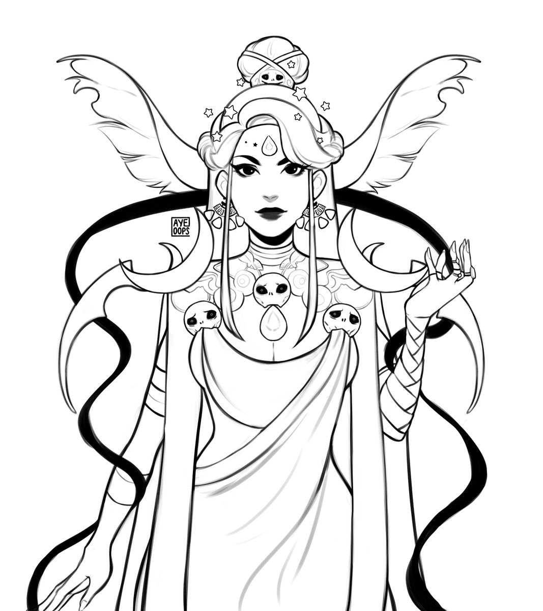 Free Coloring Pages Goddess Nyx - EkpkqlHVMAAW5lS