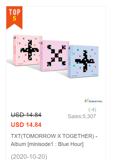 TXTChartData's tweet photo. KTown4U Realtime Chart 8am KST
#5. minisode1: Blue Hour🔥
@TXT_members @TXT_bighit #TXT
#TOMORROW_X_TOGETHER #BlueHour_D7 #BlueHour https://t.co/ozU3ldZPbO