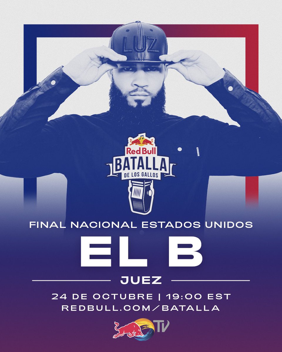 🔥El 24 de octubre se celebra la Final de Estados Unidos de <a href="/redbullbatalla/">Red Bull Batalla</a> y tengo el honor de ser juez por segunda vez🔥. 
🙏🏽Agradezco la invitación de #RedBullBatalla que resulta ser un compromiso y un rol que requiere de mucha responsabilidad. Pendientes al streaming 👀👀