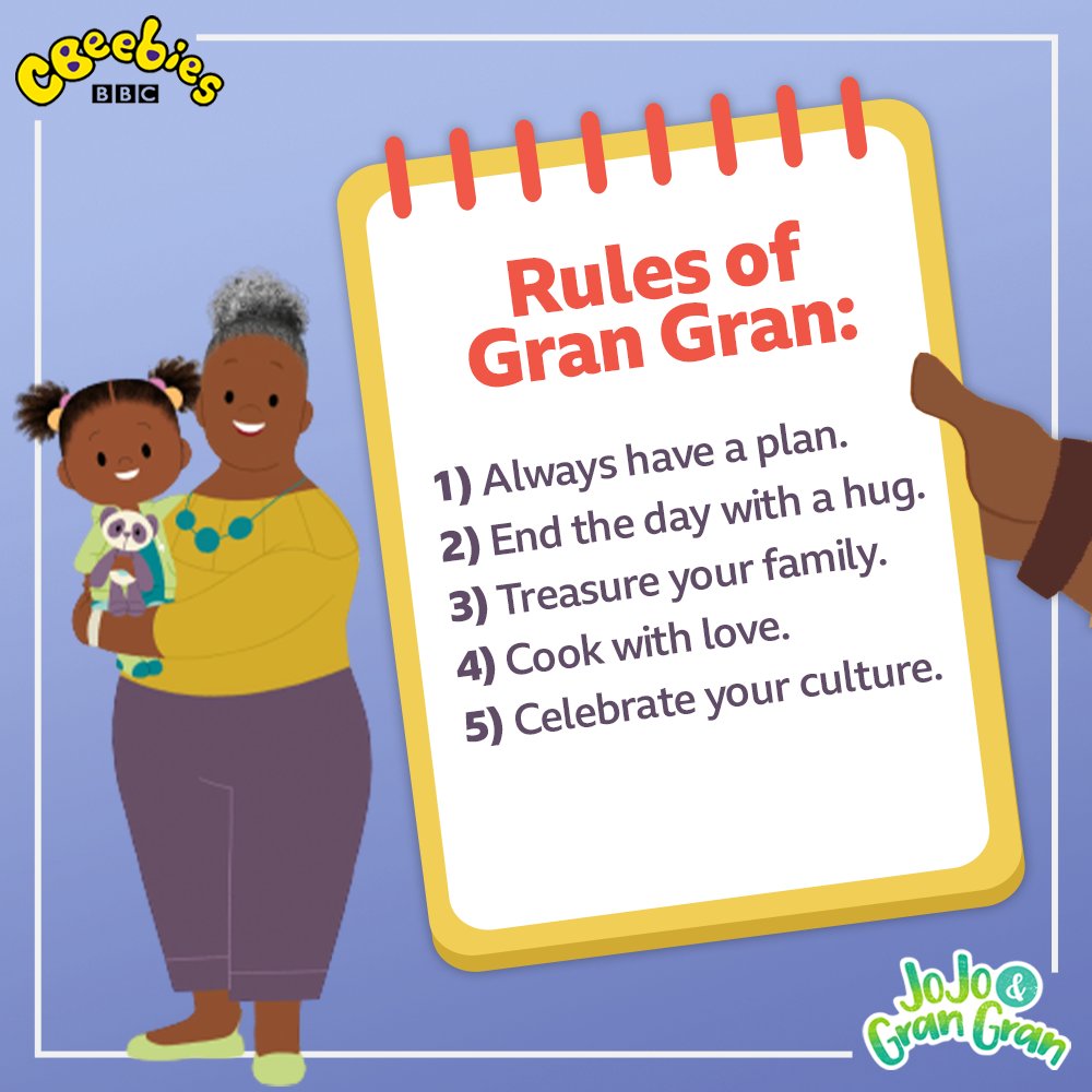 Cbeebies Grown Ups What 6th Rule Would You Give Gran Gran New Jojoandgrangran Starts Today At 5 25pm Then Streaming On Iplayer Mondaymotivation T Co Pejvq4miwu Cbeebies Grown Ups What 6th Rule Would You Give Gran Gran New Jojoandgrangran Starts Today At 5 25pm Then Streaming On Iplayer Mondaymotivation T Co Pejvq4miwu