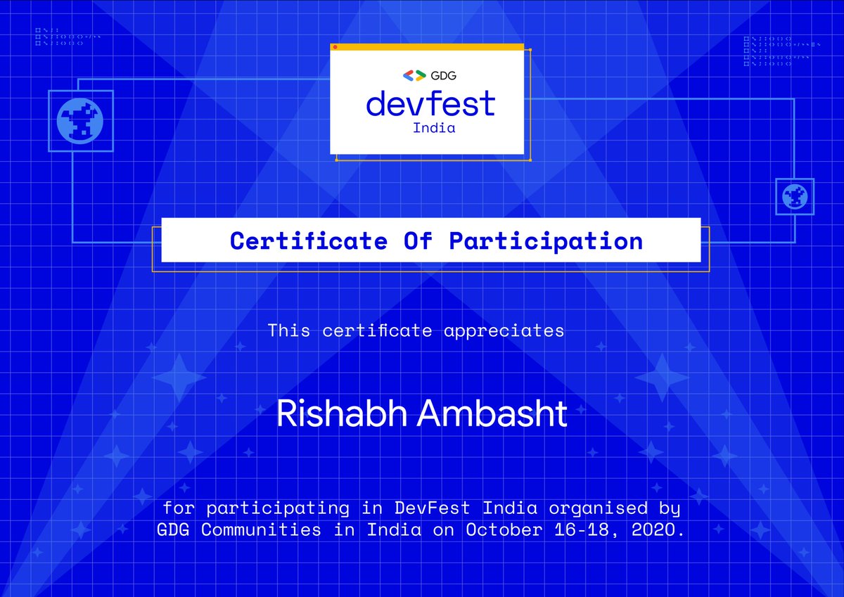 AmbashtRishabh's tweet image. Hey Hey here it is! #devfest2020 #devfestindia #gdg #web #cloud #flutter #mobile #machinelearning #google #googledevelopers