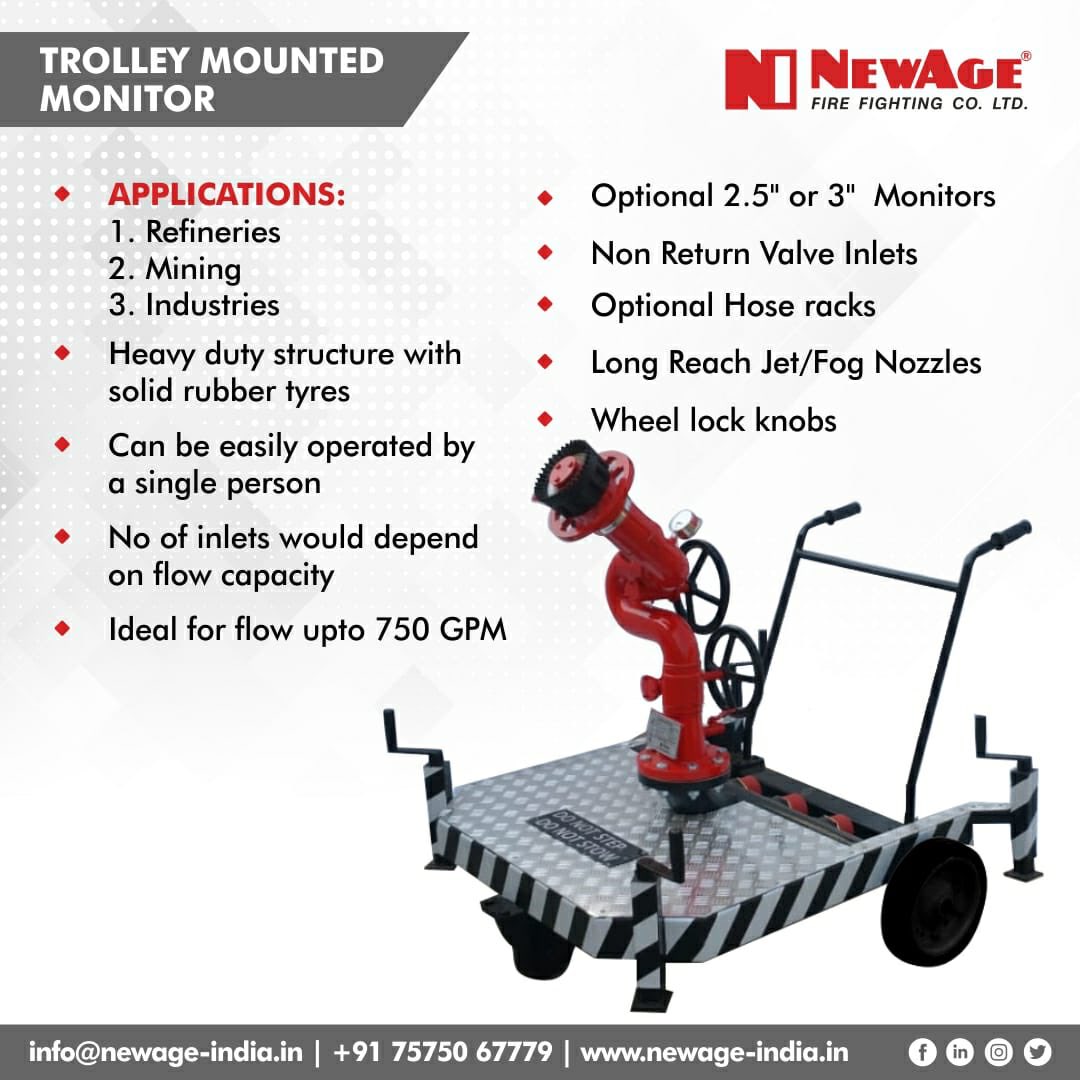 NewAge India offers a dynamic range of portable equipment from push cart trolleys to trailers.
Contact: +91 7575067779 info@newage-india.in 
lnkd.in/e6wRfJE
#NewAgeIndia #firefightingequipment #firefightingsystem #wheeledfiremonitors #firesafety