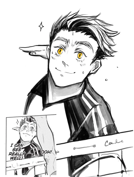 Manga panel redraw round 1. Thanks for all the suggestions! I'll do another round tomorrow. 
#Haikyuu 