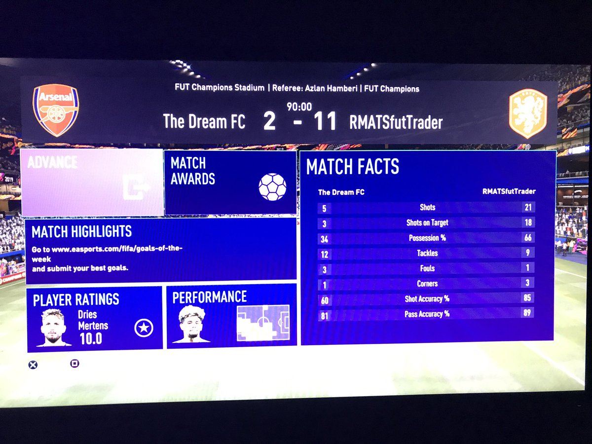 RMATS17's tweet image. Game one of fut champs love to see it