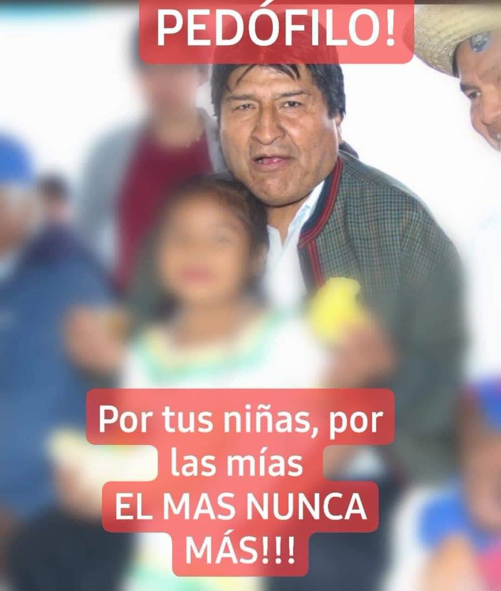 perlu004's tweet photo. @evoespueblo Desgraciado sinvergüenza #EvoPedofilo 
#EvoMoralesDelincuente #EvoNarcotraficante https://t.co/mPNu8V0vNA