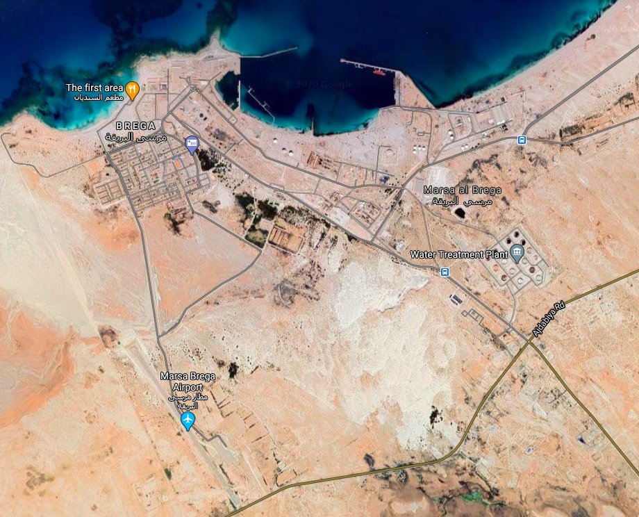 13. From Benghazi, I've continued by hops around the Gulf of Sidra. The small airports at Zuwetina, Marsa Brega, and Ras Lanuf mainly serve remote oil and gas ports and the people who work there.