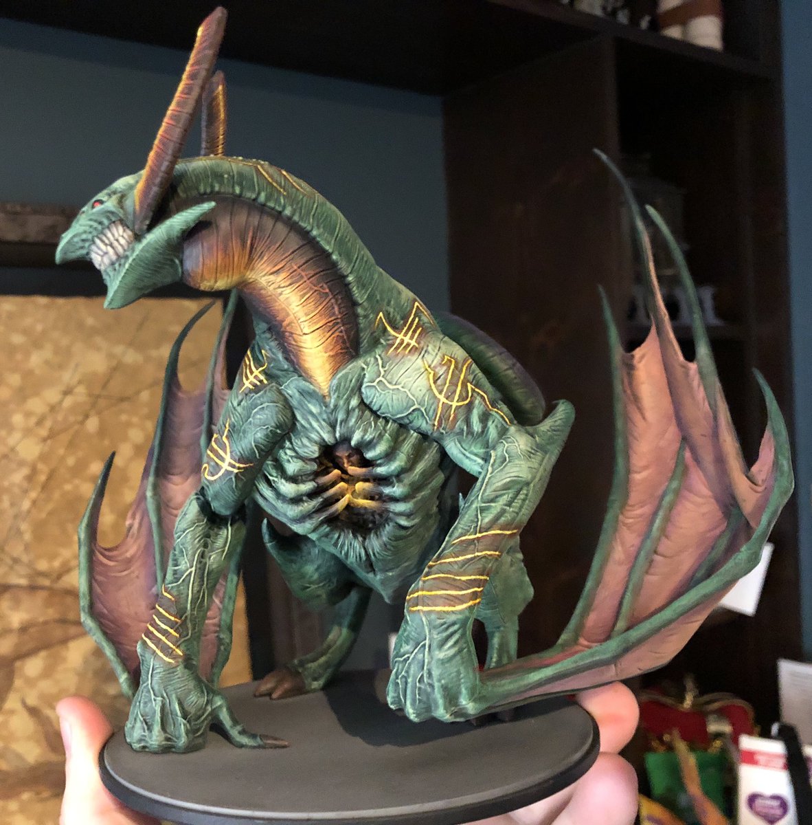 matthewmercer's tweet photo. With all the chaos, my inner clarity is often hard to find, but miniature painting over the pandemic has helped me recenter myself (and expand my skill/learn from others). Just finished my @kingdomdeath Dragon King, and the process has been weirdly therapeutic. I am thankful. https://t.co/SdFyqg0fUq