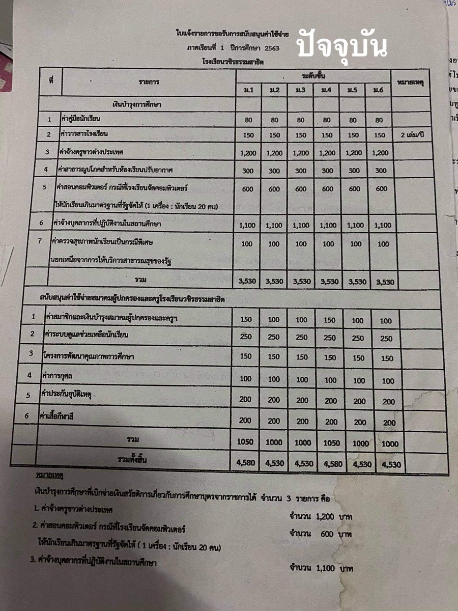 ภาพแรกคือปี2557 ภาพที่2คือปัจจุบัน ค่าจ้างครูต่างชาติเพิ่มขึ้นตั้ง1เท่าแหน่ะ #รรพ่อฟูฟู่