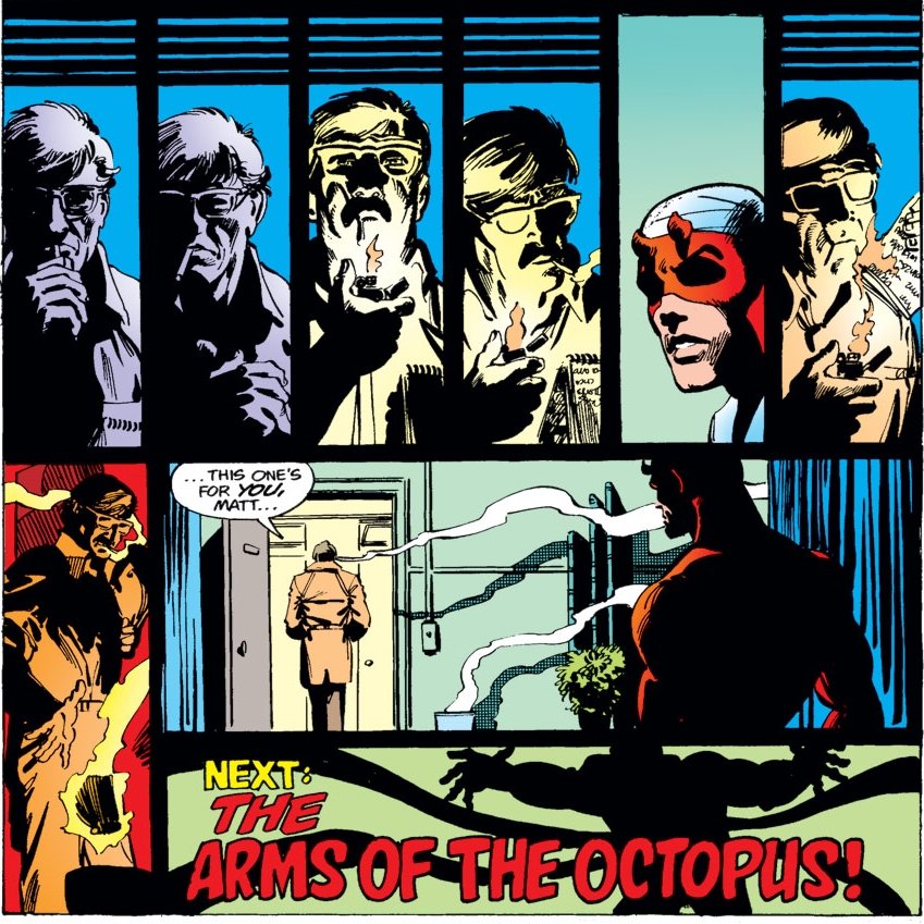 Ben deduces Daredevil's secret identity over the course of issues #153–163, and had DD using the criminal underworld of Hell's Kitchen as an information network, adding several small-time crooks to the supporting cast.via WikipediaDD #163-164by McKenzie, Miller, Janson, Wein