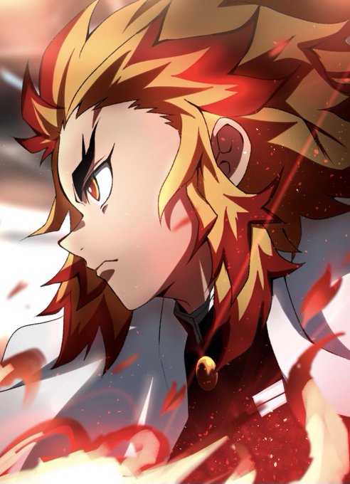 なぎゃい。さんがTwitterに投稿した煉獄杏寿郎(鬼滅の刃)のイラスト。