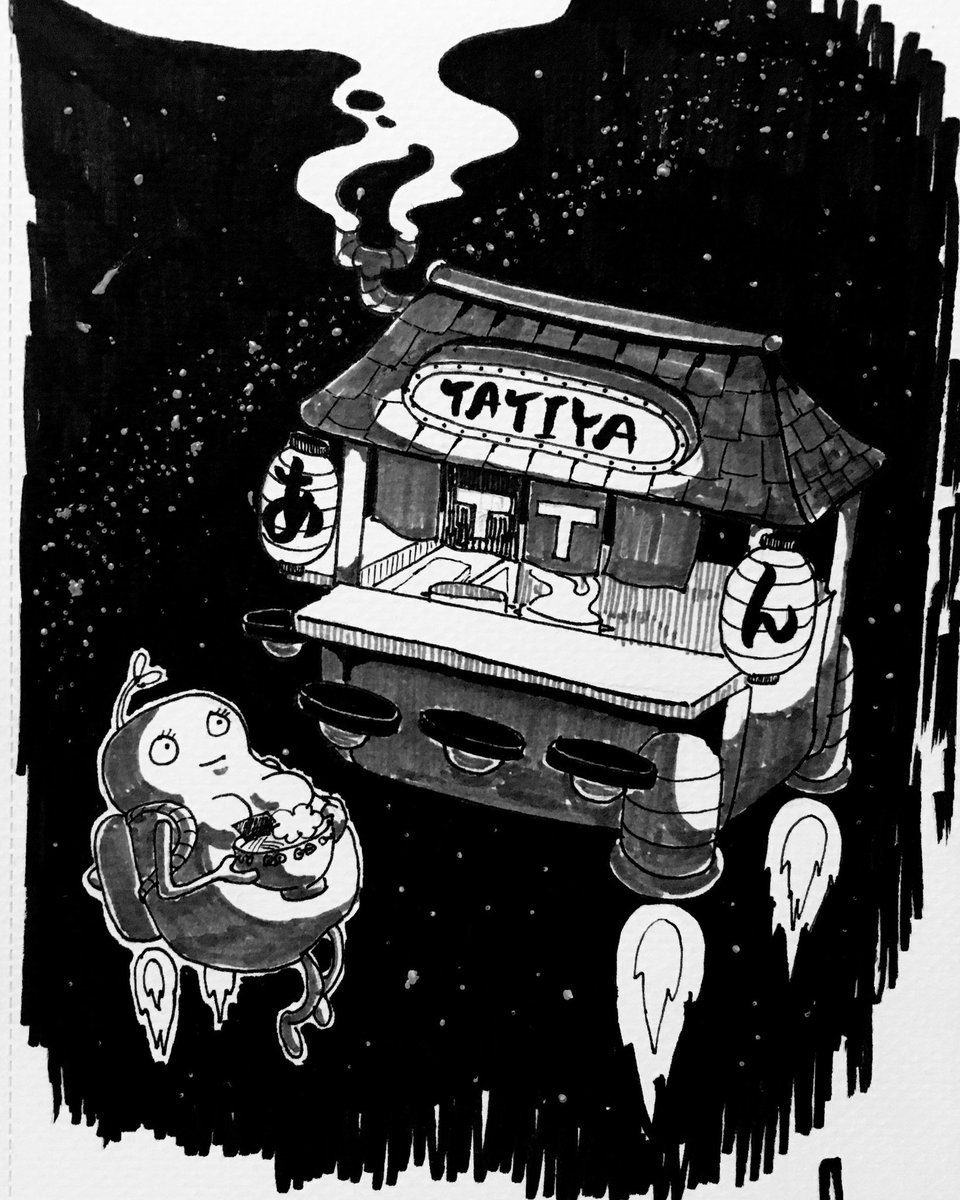 _potati_'s tweet photo. Space Ramen Stall: TATIYA

#illustration #ramen #potati https://t.co/YOpulu2GU6