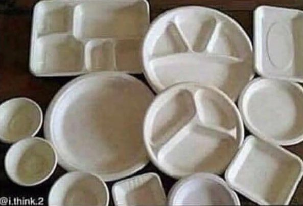 All of these plates are flipped upside down, except for one. When you see that one, the rest will all flip right side up.