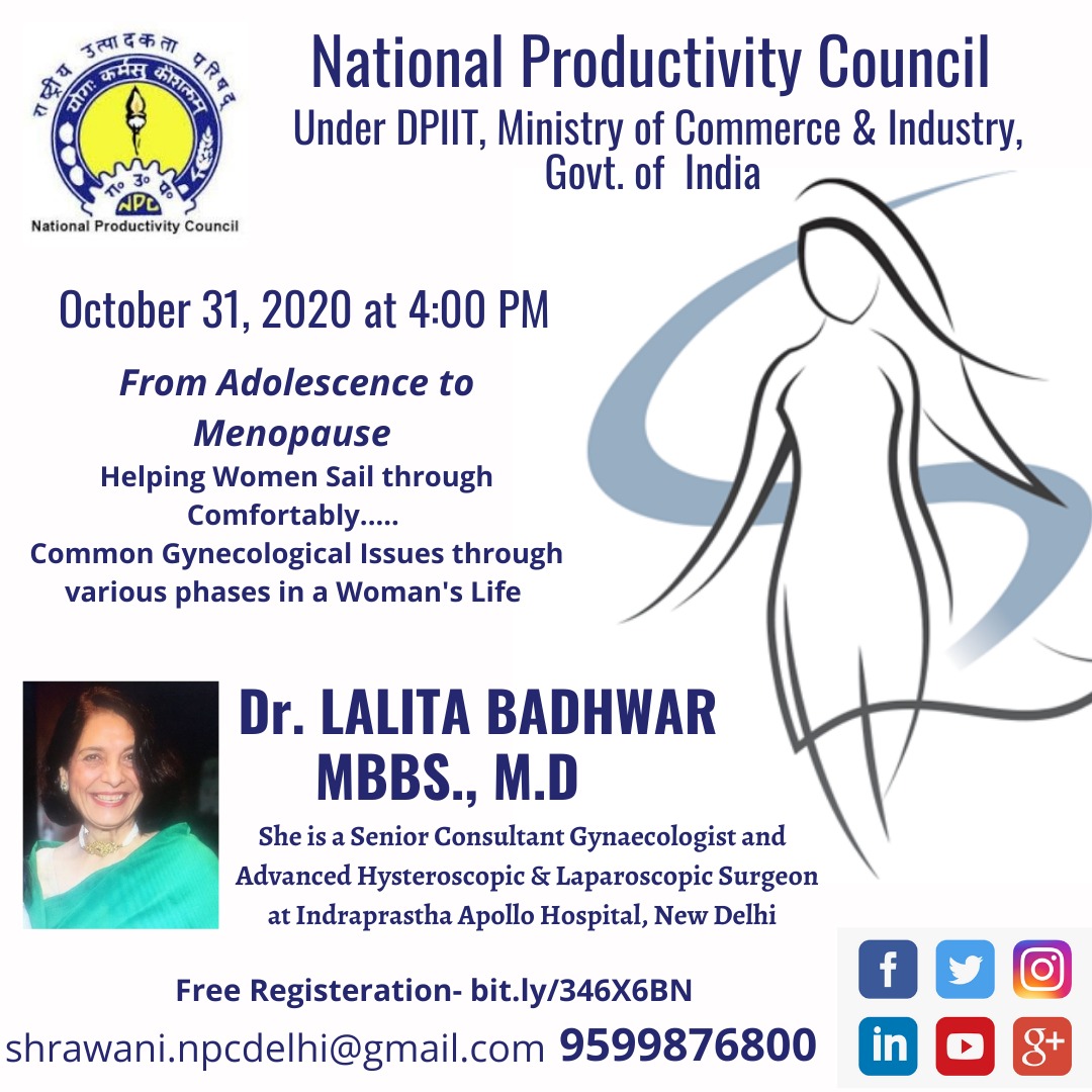 India has nearly 253 million adolescents whose good physical, mental and emotional health is key for the country’s growth and development.
Join NPC webinar on Adolescents health disorders from Gynaecologist Expert on 31st Oct at 4:00 PM
Register Now- https://t.co/M0KyTk2UwO https://t.co/TofsimoOuf
