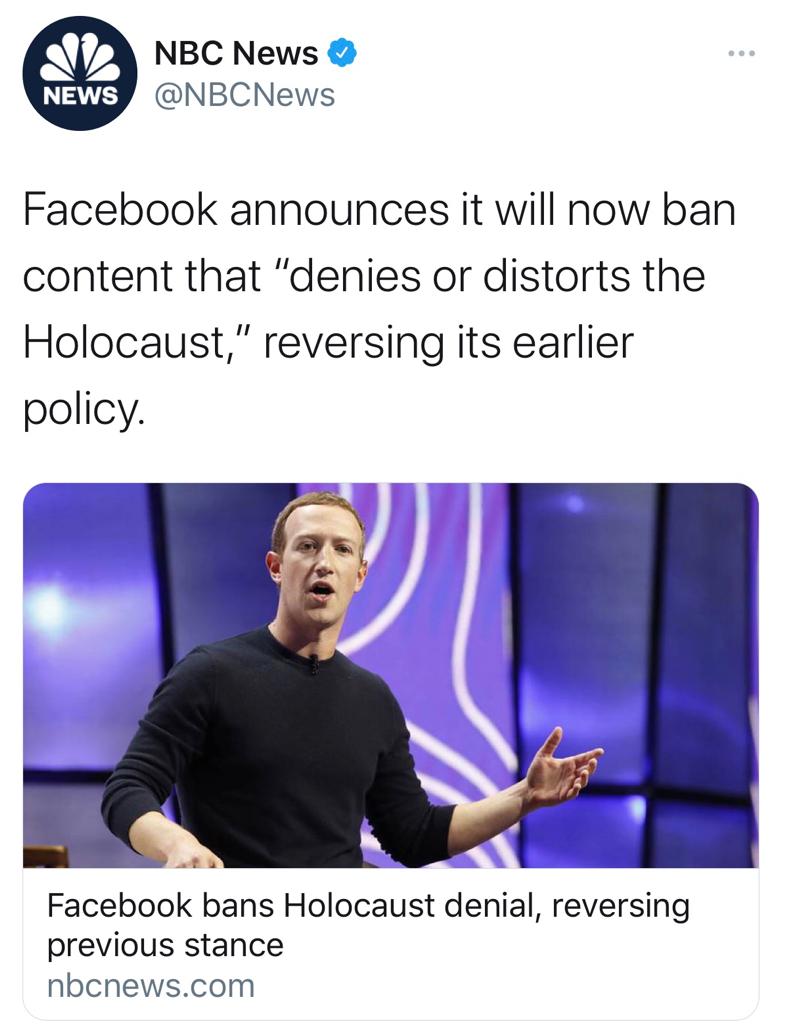 So why is Facebook only interested in protecting the holocaust narrative? If historians or others cannot question or 'distort' holocaust why is Facebook not banning hate content against Islam & our Prophet PBUH which enrages billions across the world? Such brazen hypocrisy!