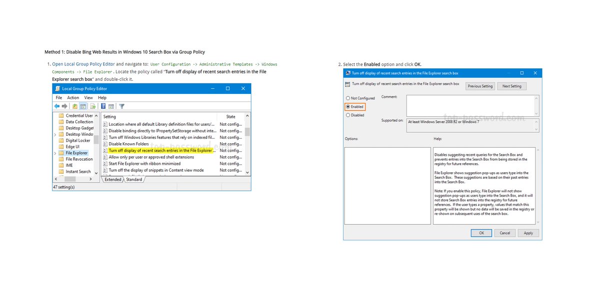 CAStenman's tweet image. How to Disable Bing Web Results in Windows 10 Search Box bit.ly/3o1oQQh    #Windows10 #HowTo #SearchBox