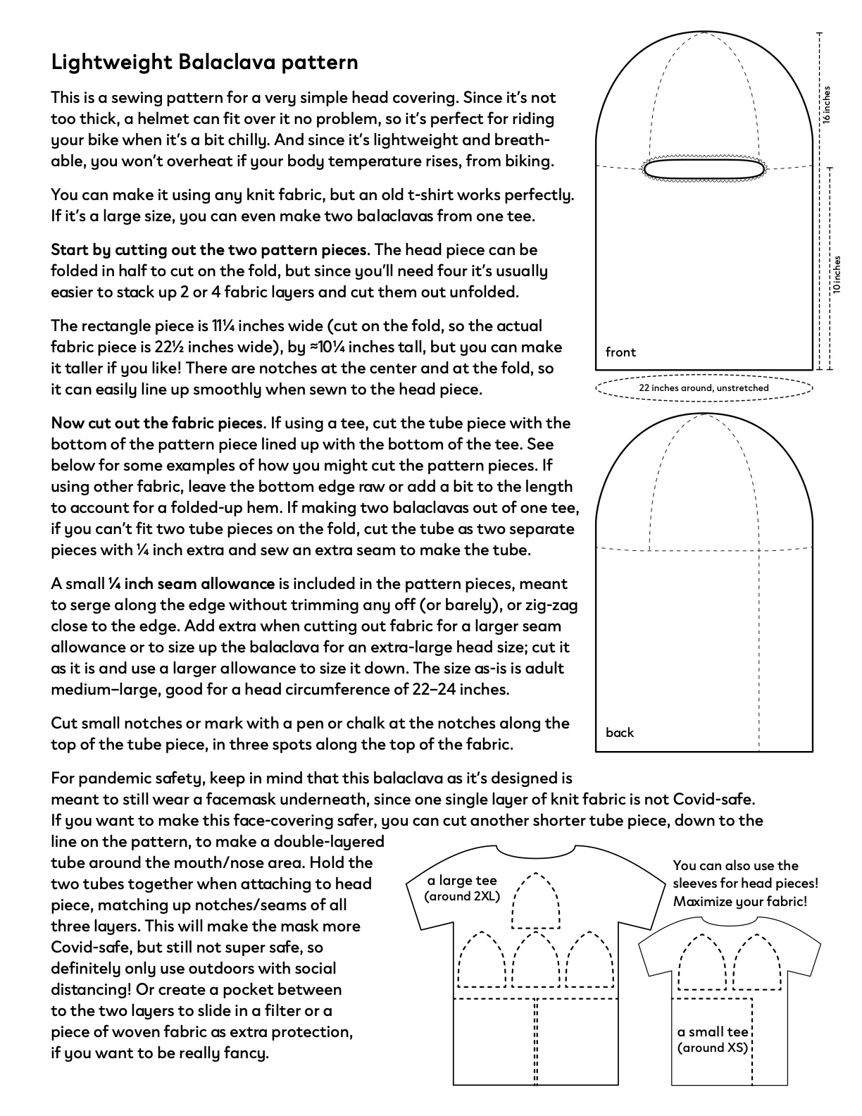Mending Bloc on Twitter "Our teetobalaclava pattern is now available