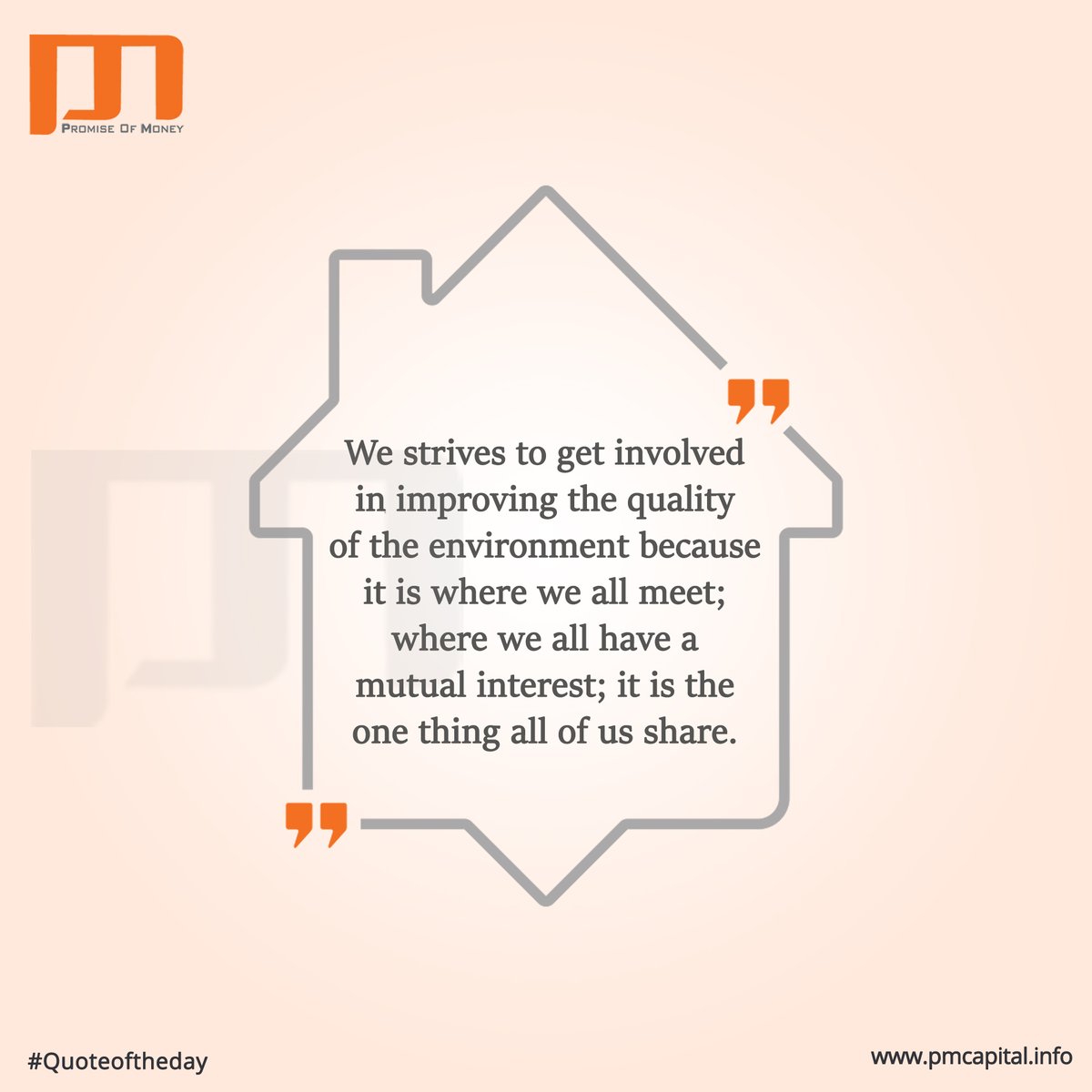 pmcapitalpvtltd's tweet photo. We strive to get involved in improving the quality of the environment because it is where we all meet; where we all have a mutual interest; it is the one thing all of the share.
#MondayMotivation #MondayQuotes #ThinkforFuture #Quotes #Success #Motivation #Loan #PMCapital #Rajkot https://t.co/SpUq3Wm2IW