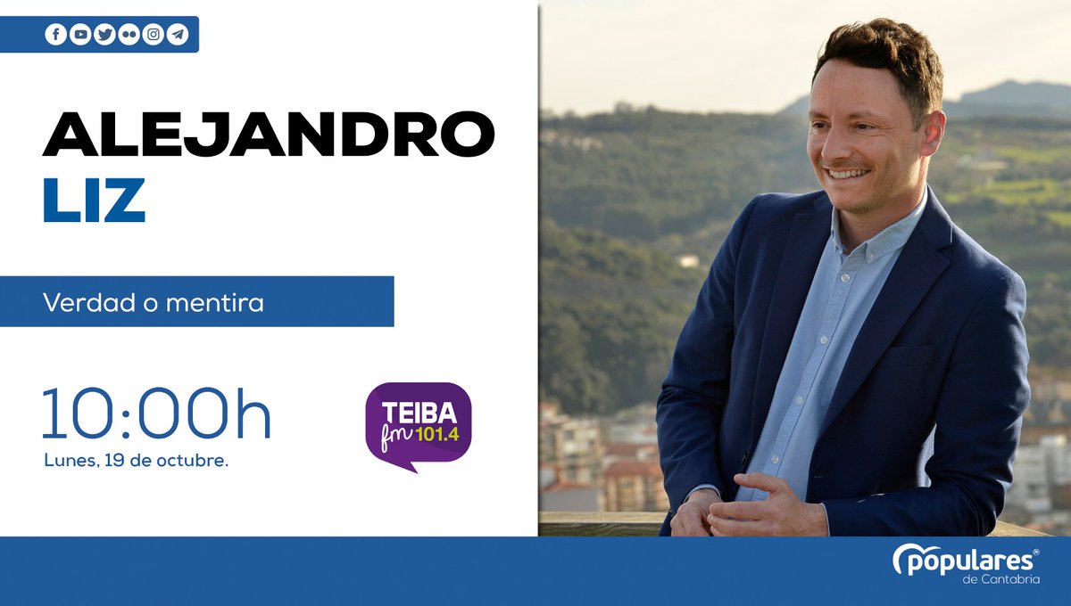 📻 Nuestro vicesecretario de Comunicación, <a href="/alejandroliz/">Alejandro Liz</a>, participa desde las 10:00 horas en la tertulia de #VerdadOMentira de <a href="/radioteibafm/">Teiba FM</a>