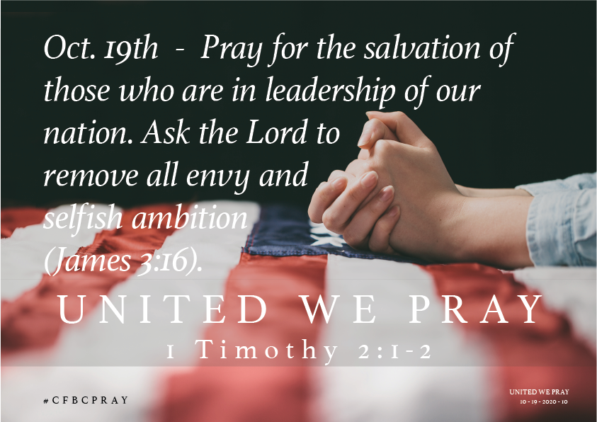 ColliervilleFBC's tweet photo. United We Pray - October 19th
#cfbcfamily #cfbcpray https://t.co/1x8LCcquK9