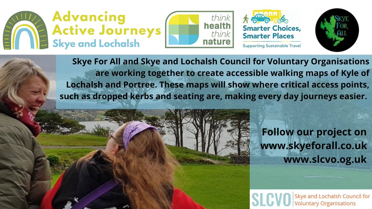 ThinkNature_'s tweet photo. Skye For All and Lochalsh Council for Voluntary Organisations are working to create accessible walking maps - for more information you can visit https://t.co/vQVApAWD62 or https://t.co/ROb77ycntD
#AccessibleWalking #Wellbeing #ThinkHealthThinkNature https://t.co/p3gpIhVxHT