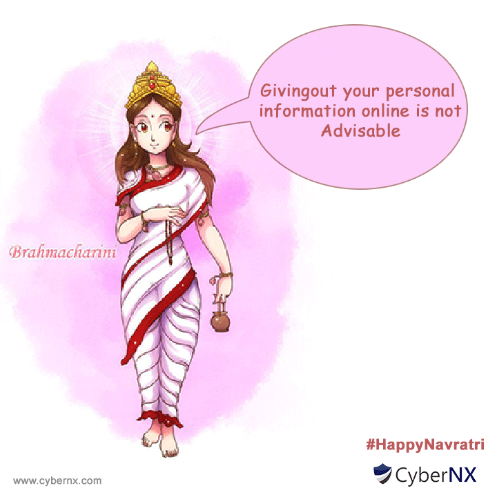 CyberNX_Tech's tweet photo. #CyberAwareness: Giving out your personal information online is #notadvisable.
#CyberNX #CyberSecurity #personalinfo #SecurityTips #CyberWorrior #navratri #brahmacharini #Day2 https://t.co/UDUw04It2c